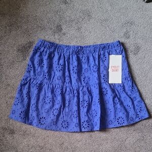 Blue Tiered Bubble Mini Skirt for Casual Wear